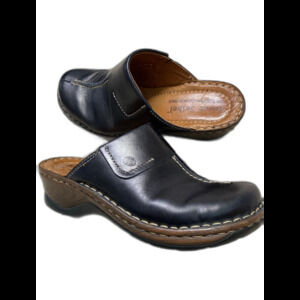 Josef Seibel Womens Black Leather Clog Carole (56308)  Size US 5-5.5